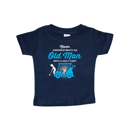 

Inktastic Underestimate Old Man Golf Cart Gift Baby Boy or Baby Girl T-Shirt