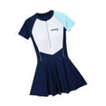 thumbnail image 5 of yotijay Women Swimsuit Quick Dry Zip up Swim Dress for Traveling Water Sports Summer L, 5 of 9