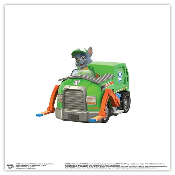 Gallery Pops Nickelodeon PAW Patrol - Rocky's Recycle Truck Wall Art, Unframed Version, 12" x 12"