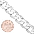 thumbnail image 3 of Men's 13.5mm Solid .925 Sterling Silver Flat Beveled Curb Choker Chain Necklace, 20 inches, 3 of 7