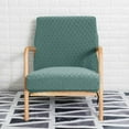 thumbnail image 4 of Wood Arm Chair Cover Elastic Chair Cover Polyester Spandex Jacquard Removable Accessory stylish decor Dark Green, 4 of 9