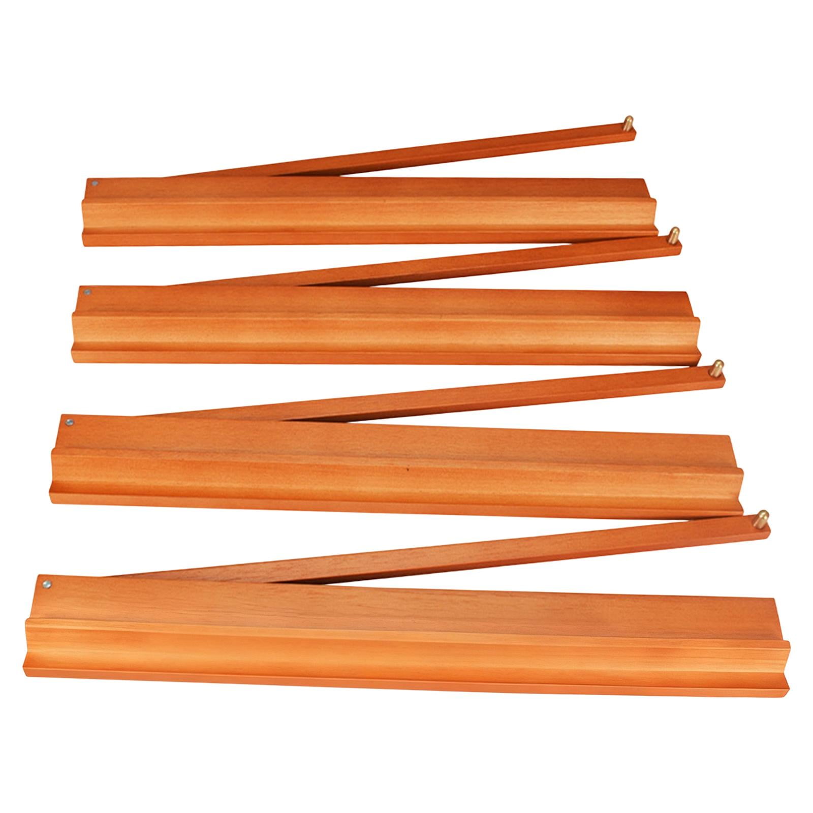 4 Pack Mahjong Game Rack Solid Wood Organizer Smooth Push Rod for Family Parties Gatherings