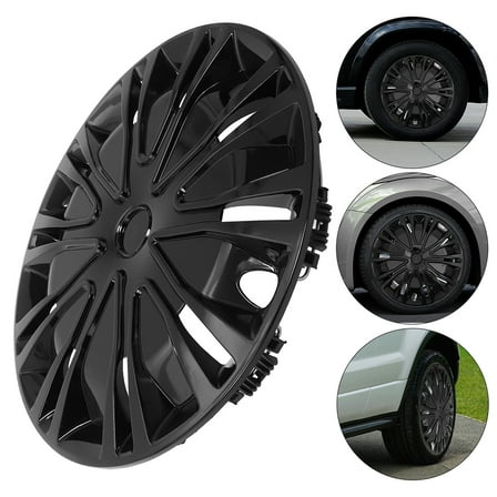 Pretyzoom Automotive Wheel Hub Covers 13 Inch Black Decorative Rim Covers for Car Use
