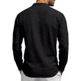 thumbnail image 5 of USNSM Mens Linen Henley Shirts Long Sleeve Casual Solid Color Summer Beach T Shirts with Pocket Lightweight Hippie Yoga Tops Black M, 5 of 6