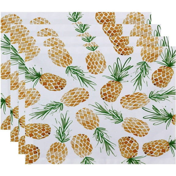 Simply Daisy 18" x 14" Tossed Pineapple Geometric Print Placemat (Set of 4)