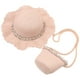 thumbnail image 1 of 52-54 cm circunferencia del sombrero protector solar de verano para niños sombrero para el sol sombrero de paja de encaje conjunto de sombrero para el sol y bolsa de paja, rosa, 1 of 5