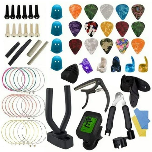 Guitar Accessories Kit,66Pcs Guitar Accessories Kit Guitar Bracket Guitar Capo Exquisite Design