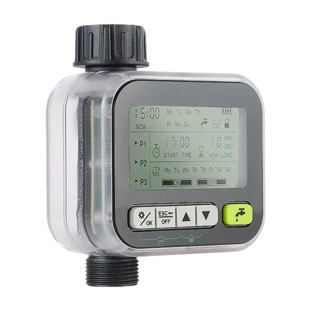 fastboy ABS Timed Garden Watering Controller With 6 Sets Of Programs Shuts Down Screen Automatic Watering Transparent teeth