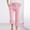 Pink women cotton linen capri pants a1, variant on Cagogo Women Cotton Linen Plus Size Capri Pants Elastic Waist Cropped Pants with Pockets Plaid Casual Lounge Travel Pants Regular Fit, Hot Pink 2XL