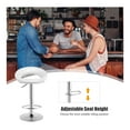 thumbnail image 6 of Drevy Bar Stools, Set of 2 Modern Swivel Adjustable Barstool, PU Leather Backless Stools, with Chrome Plated Footrest and Base, for Kitchen, Bistro, Pub, White, 6 of 8