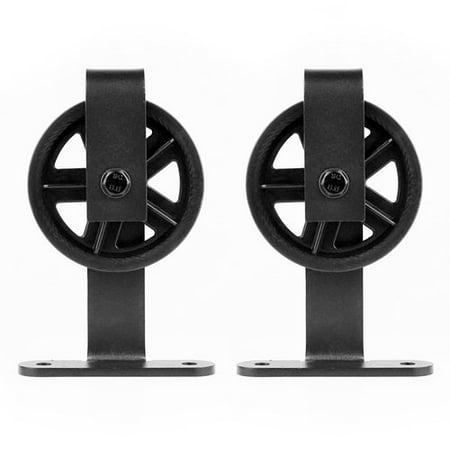 - Lubann Big Wheel Style Top Mount Sliding Wood Track Kit Barn Door Hardware