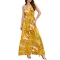 thumbnail image 2 of Lucakuins - Vestido largo de verano para mujer, sin mangas, sin espalda, cuello en V profundo, bohemio, floral Lucakuins  moda, 2 of 9
