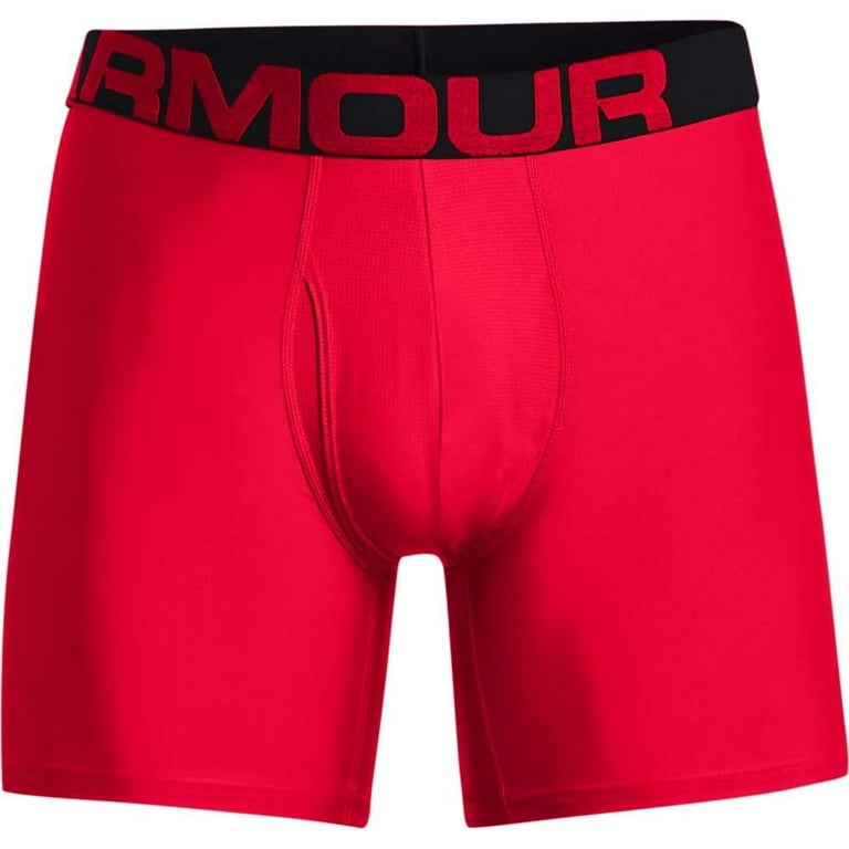 Under Armour 1363619-600-SM Tech 6in 2 Pack-RED SM Boxer Brief 