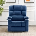 thumbnail image 2 of MCombo Medium Dual Motor Power Lift Recliner Chair with Massage and Heat for Elderly People, Infinite Position, Extended Footrest, Faux Leather 7679 (Navy Blue, Medium), 2 of 9