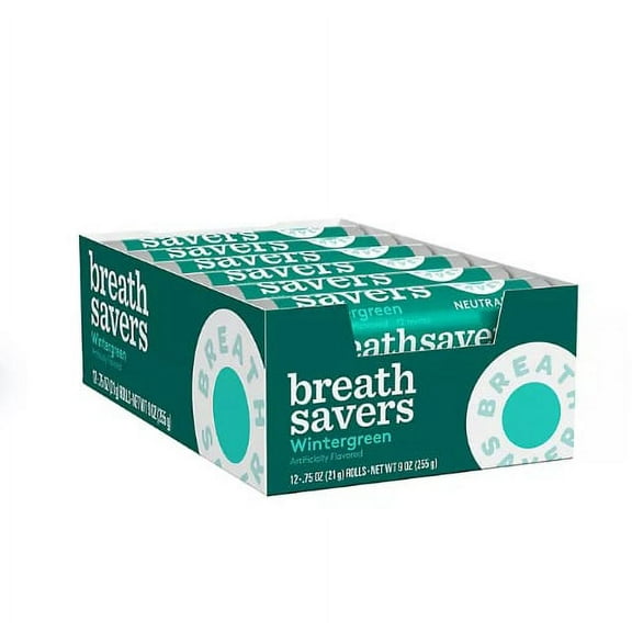 BREATH SAVERS Wintergreen Rings, Individually Wrapped Sugar Free Breath Mints Rolls (0.75 oz., 24 ct.)