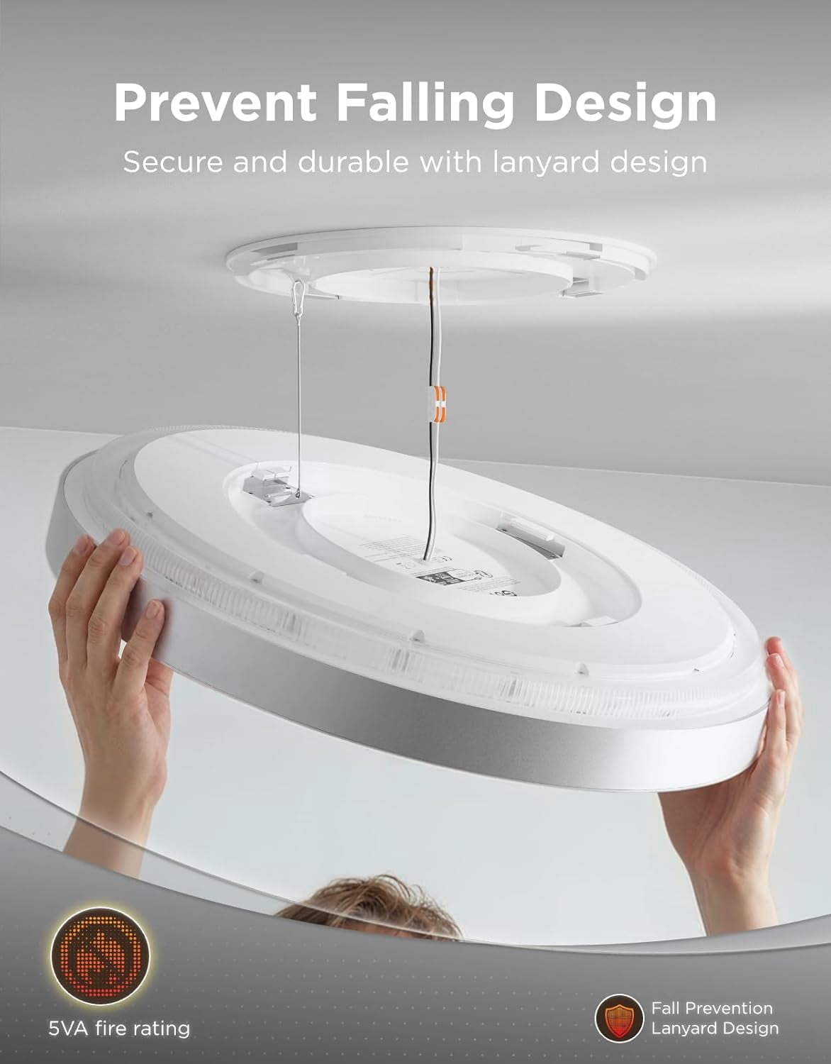 Govee Ceiling Light Ultra 21 Inch, 5000LM Smart Flush Mount Ceiling Light Fixture, Compatible with Matter & Alexa, RGBIC & Tunable White 2700K-6500K, DIY Ceiling Canvas for Bedroom, Living Room