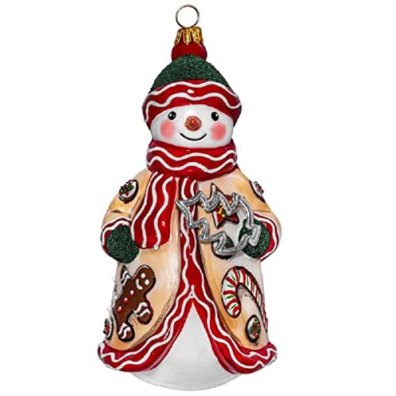 Glitterazzi Christmas Cookie Baker Snowman Claus Polish Glass Ornament