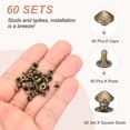thumbnail image 4 of Uxcell 5mm Spike Rivets, 60 Sets Square Studs Rivet Rapid Punk Spikes Leathercraft Decoration for Rock Nailheads Clothing Belts Bags Shoes, Bronze Tone, 4 of 6