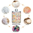 thumbnail image 6 of Yayeee 4 Pack Qtip Holder Bathroom Cotton Swab Canister with Lid Clear Dispenser Set, Pink Floral, 6 of 6