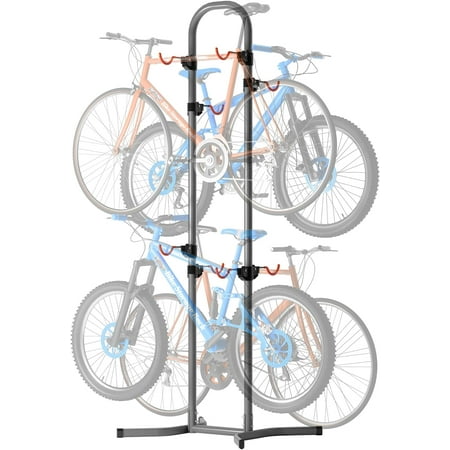 Suchtale 4 Bike Rack, Bicycle Rack, Bike Storage Rack for Garage Home, Freestanding Gravity Bike Stand, Adjustable Vertical Bicycle Holder for Indoor Outdoor, Bike Hanger Floor Parking Cycle Organizer