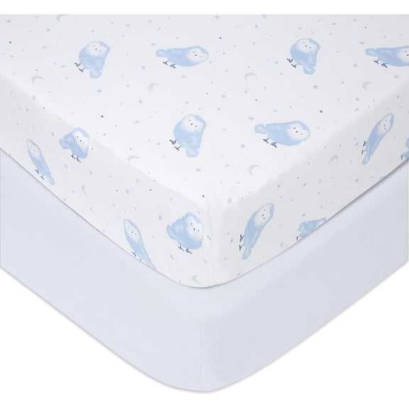 aden   anais Essentials, Cotton Poplin Crib Sheets , Time to Dream, Boys, Infants, 2-pack