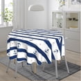 thumbnail image 2 of Nautical Navy Blue Striped Anchor Round Tablecloth 60 Inch, Decorative Holiday Home Party Table Cloth for Kitchen Dining Picnic Table Cover, 2 of 6