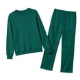 thumbnail image 6 of Sweatsuits Women 2 Piece Outfit Matching Lounge Sets Fall Outfits Crewneck Solid Color Track Suits Long Sleeve Sweatshirt Wide Leg Pants Set, 6 of 6