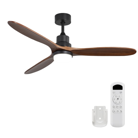 60 Inch Ceiling Fan With Lights 3 Solid Wood Fan Blade, Noiseless DC Motor Remote Control, 3 Downdrods Outdoor Ceiling Fan