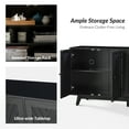 thumbnail image 4 of 57"  Storage Cabinet Farmhouse 4 Doors Wooden Sideboard Credenzas with Adjustable Shelves Black, 4 of 9