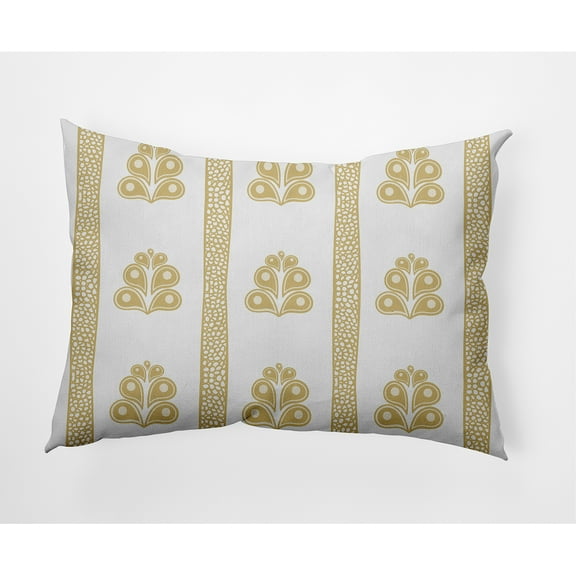 Simply Daisy, 14" x 20" Wacky Stripe Yellow Abstract Decorative Outdoor Pillow