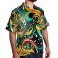 thumbnail image 2 of Note Men's Short Sleeve Beach Button Down Casual Printed Summer Shirts - Unisex, 2 of 6