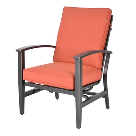 5 Piece Tres Motion Cast Aluminum Patio Chair And Gas Fire Pit