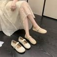 thumbnail image 7 of Lovskoo 2024 Women's Ballet Flat Shoes Leather Dress Shoes Round Toe Slip On Leather Shoes Flat Heel Collision Ladies Single Shoes Water Proof White, 7 of 7