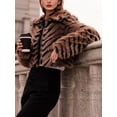 thumbnail image 2 of Giolshon Women's Faux Fur Leather Cropped Coat Fleece Lined Warm Soft Fluffy Zip-Up Winter Outerwear, 2 of 4