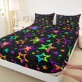 thumbnail image 3 of Homewish Cartoon Stars Print Full Size Sheets 4-Piece for Kids Children,Colorful Gradient Breathable Bed Sheets,Ombre Polka Dots Lightweight Sheet Sets,Lightweight Room Decor, 3 of 7