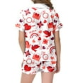 thumbnail image 4 of Ensemble de Pyjamas en Satin pour Filles Manches Courtes Imprimé Pyjamas Boutonnés Ensemble de Pyjamas Classiques Pj pour Filles Garçons Filles Mode, 4 of 4
