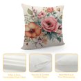 thumbnail image 4 of Heduofu Flower Throw Pillow Cover Flower Floral Leaf Pillow Case Waist Lumbar Red Cotton Linen Throw Pillow case Cushion Cover Sofa Home Decorative Rectangle Oblong White, 4 of 5