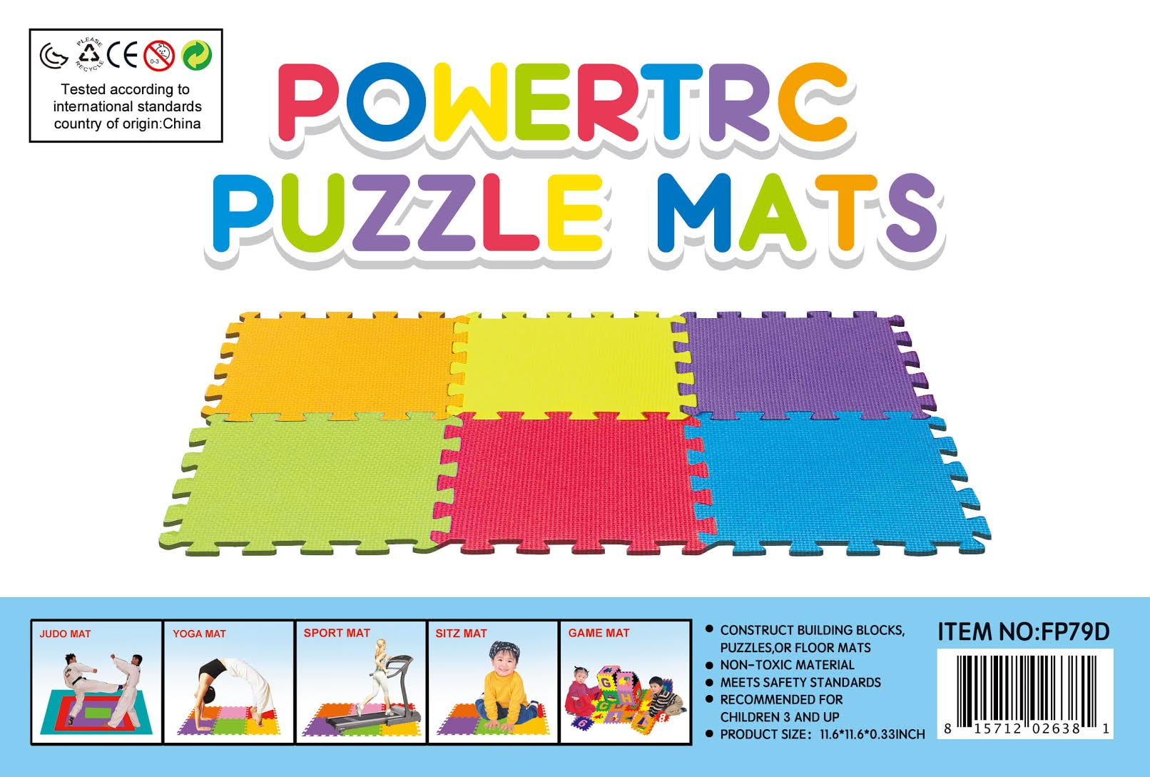 AZ Trading & Import FP79D 10 Piece Soft Foam Puzzle Mat, 5 x 2 ft.