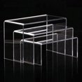 thumbnail image 3 of 3PCS Acrylic Display Shoe Risers Clear Retail Display Stand U Shaped Shelf Showcase Rack for Toy Bag Cosmetic (M), 3 of 8