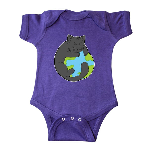 INKtastic - Black Cat Hugging the Earth Climate Change Awareness Infant ...