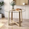 thumbnail image 2 of Gymax 42'' Round Glass Dining Table w/ 0.3'' Tempered Glass Tabletop, 2 of 9
