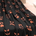thumbnail image 3 of Spooky Pumpkin Faces Halloween Pattern Blanket,Comfortable Soft Lamb Wool Throw Blanket,All Season,Warm Lightweight Blankets for Sofa Bed Couch Living Room Chair,40"x50", 3 of 4