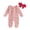 Pink, variant on Musuos Infant Girl Valentine's Day Jumpsuit with Bow Headband 3 6 12 18M Long Sleeve Ruffled Heart Print Zip Up Romper
