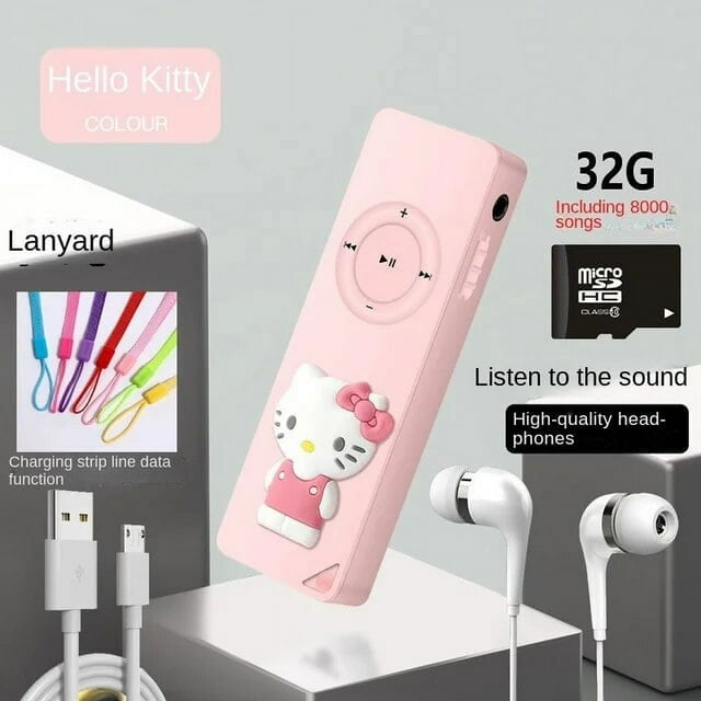 Hello Kitty USB In-line Card MP3 Player U Disk Mp3 Player Ossless Sound Music Media MP3 Player Can Be Put Out Support TF Card