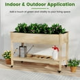 thumbnail image 4 of Costway 2 PCS Wooden Raised Garden Bed with Legs, Lockable Wheels, Liner for Vegetable Herb, 4 of 10