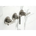 thumbnail image 3 of Kingston Brass KBX8138KNL Convergent Triple-Handle Tub and Shower Faucet with Knurled Handle, Brushed Nickel, 3 of 7