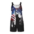 thumbnail image 5 of Moxiu Womens American Flag Overalls Shorts 4th of July Sleeveless Festival Patriotic Rompers Loose Independence Day Adjustable Strap Short Overall 2025 Dark Blue,S, 5 of 5