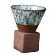 thumbnail image 4 of Ceramic Coffee Mug, Rough Ceramic Tea Cup Without Handles, Creative Retro Ceramic Tea Cup for Office Hotel Restaurant Cappuccino Green, 4 of 8