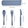 thumbnail image 3 of shiyou-Reusable Utensils Set with Case, 4 Sets Travel Utensils with Case, Camping Utensil Set Portable Utensils Set, for Lunch Box School Picnic Travel Camping or Daily Use (4 Colors), 3 of 4