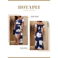 thumbnail image 3 of HOTAPEI Womens Dresses Off The Shoulder Evening Dress High Slit Dress Floral Print Dress Sexy Bodycon Dress Ruched Midi Dress, 3 of 5